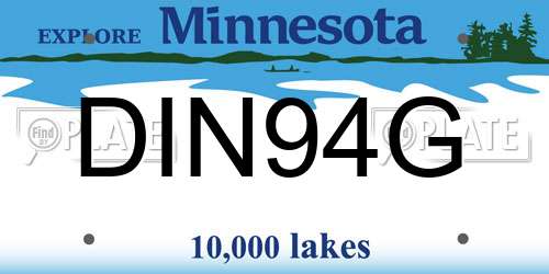 DIN94G Minnesota License Plate