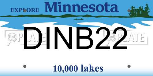 DINB22 Minnesota License Plate