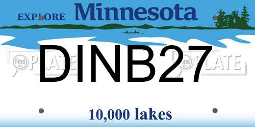 DINB27 Minnesota License Plate