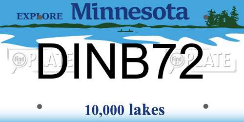 DINB72 Minnesota License Plate