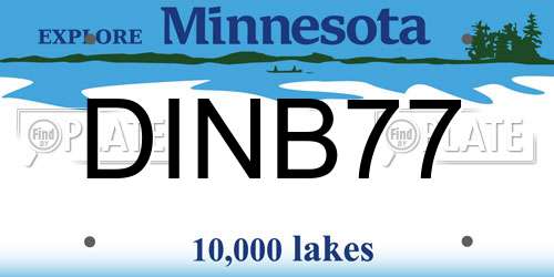 DINB77 Minnesota License Plate