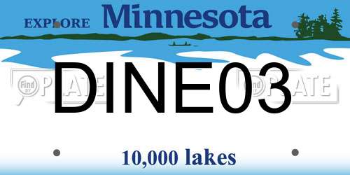 DINE03 Minnesota License Plate