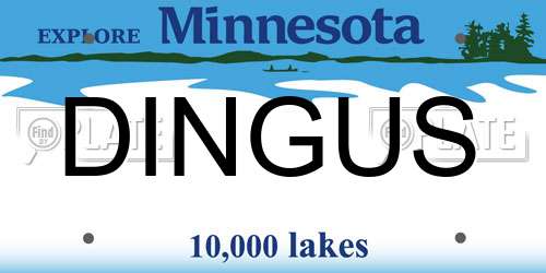 DINGUS Minnesota License Plate