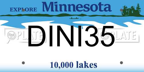 DINI35 Minnesota License Plate