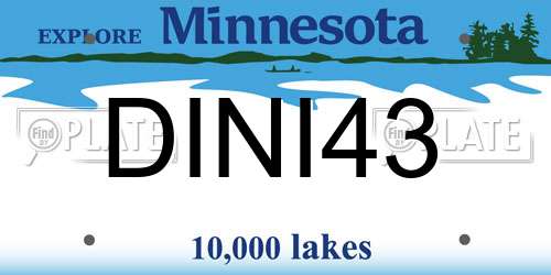 DINI43 Minnesota License Plate