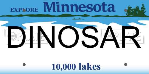 DINOSAR Minnesota License Plate