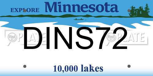 DINS72 Minnesota License Plate