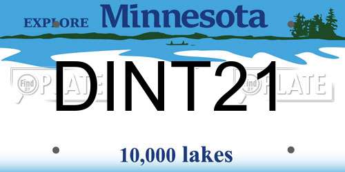 DINT21 Minnesota License Plate