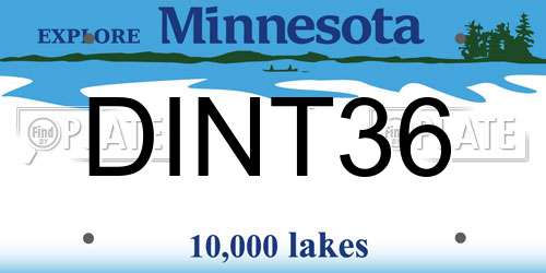 DINT36 Minnesota License Plate