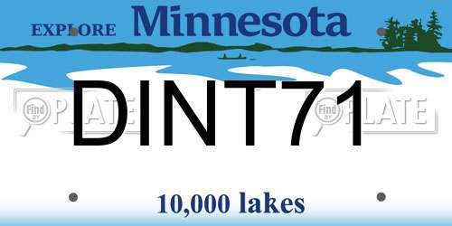 DINT71 Minnesota License Plate