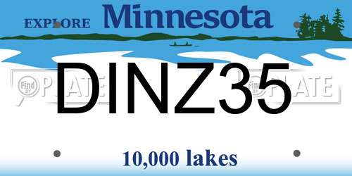 DINZ35 Minnesota License Plate