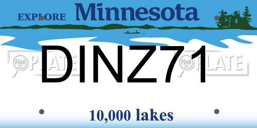 DINZ71 Minnesota License Plate