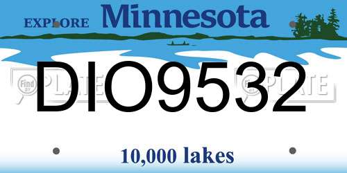DIO9532 Minnesota License Plate