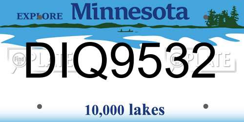 DIQ9532 Minnesota License Plate