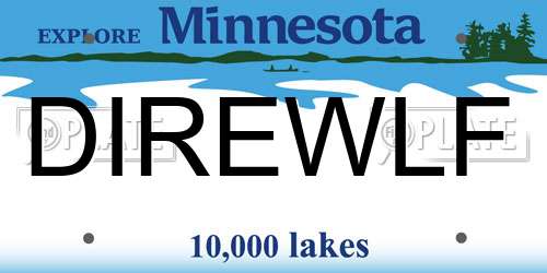 DIREWLF Minnesota License Plate