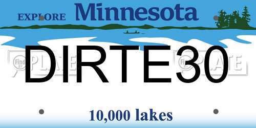 DIRTE30 Minnesota License Plate