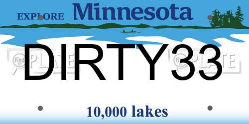 DIRTY33 Minnesota License Plate