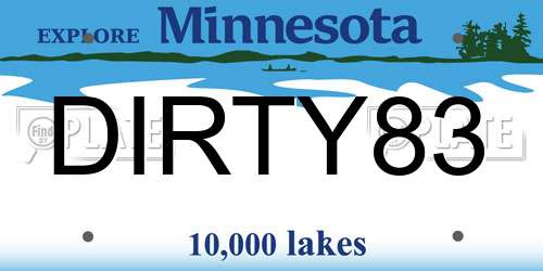 DIRTY83 Minnesota License Plate