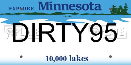 DIRTY95 Minnesota License Plate