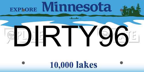 DIRTY96 Minnesota License Plate