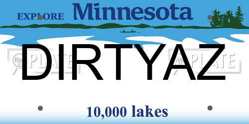 DIRTYAZ Minnesota License Plate