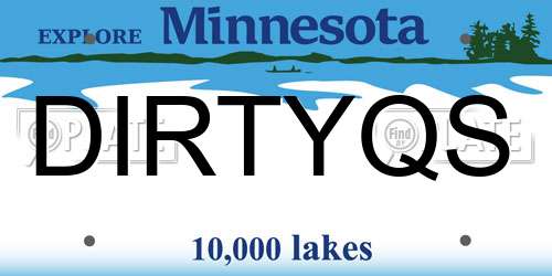 DIRTYQS Minnesota License Plate