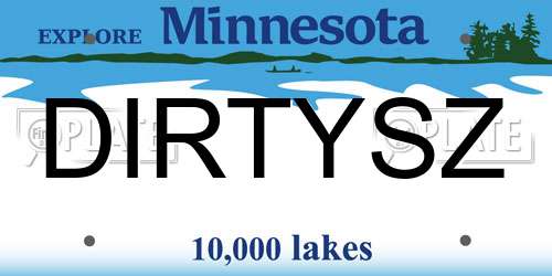 DIRTYSZ Minnesota License Plate