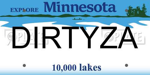 DIRTYZA Minnesota License Plate