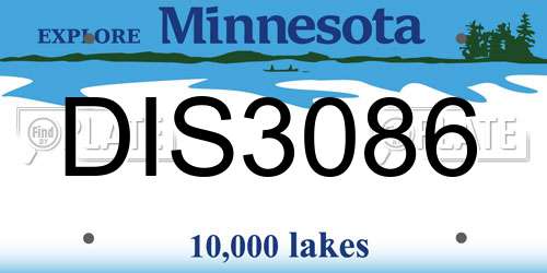 DIS3086 Minnesota License Plate