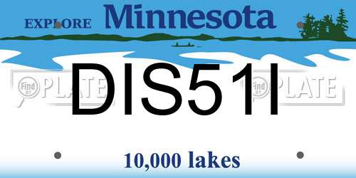 DIS51I Minnesota License Plate