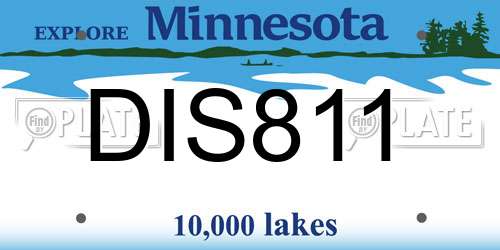 DIS811 Minnesota License Plate