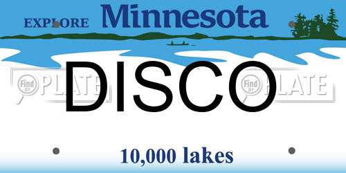 DISCO Minnesota License Plate