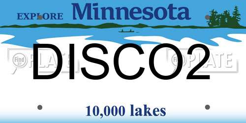 DISCO2 Minnesota License Plate