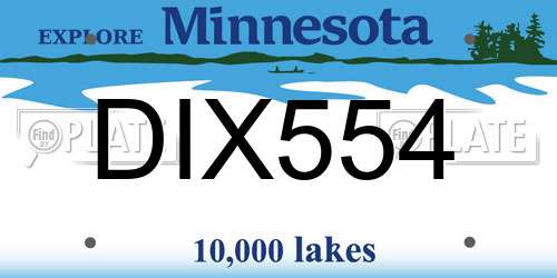 DIX554 Minnesota License Plate