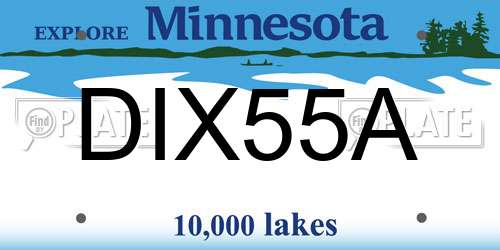 DIX55A Minnesota License Plate