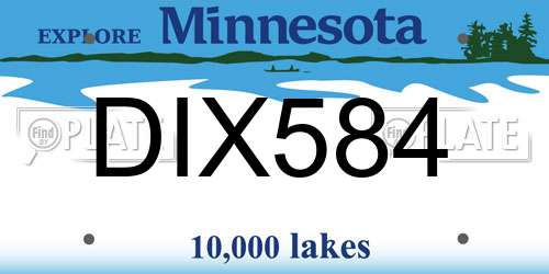 DIX584 Minnesota License Plate