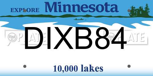DIXB84 Minnesota License Plate