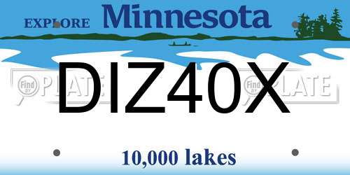 DIZ40X Minnesota License Plate