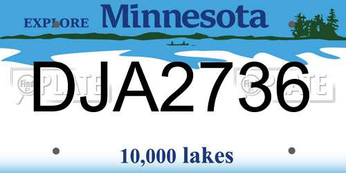 DJA2736 Minnesota License Plate
