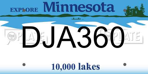 DJA360 Minnesota License Plate