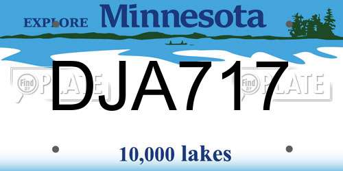 DJA717 Minnesota License Plate