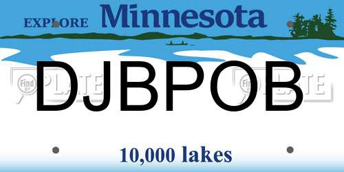 DJBPOB Minnesota License Plate