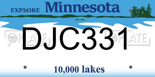 DJC331 Minnesota License Plate