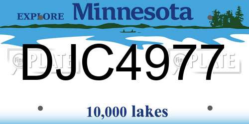 DJC4977 Minnesota License Plate