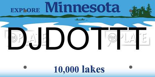 DJDOTTT Minnesota License Plate