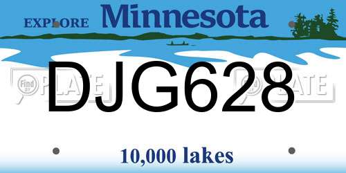 DJG628 Minnesota License Plate
