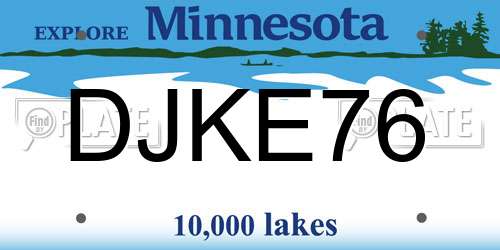 DJKE76 Minnesota License Plate