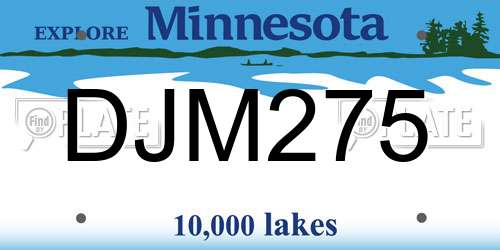 DJM275 Minnesota License Plate