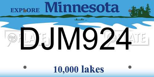 DJM924 Minnesota License Plate