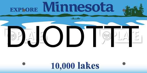 DJODTTT Minnesota License Plate
